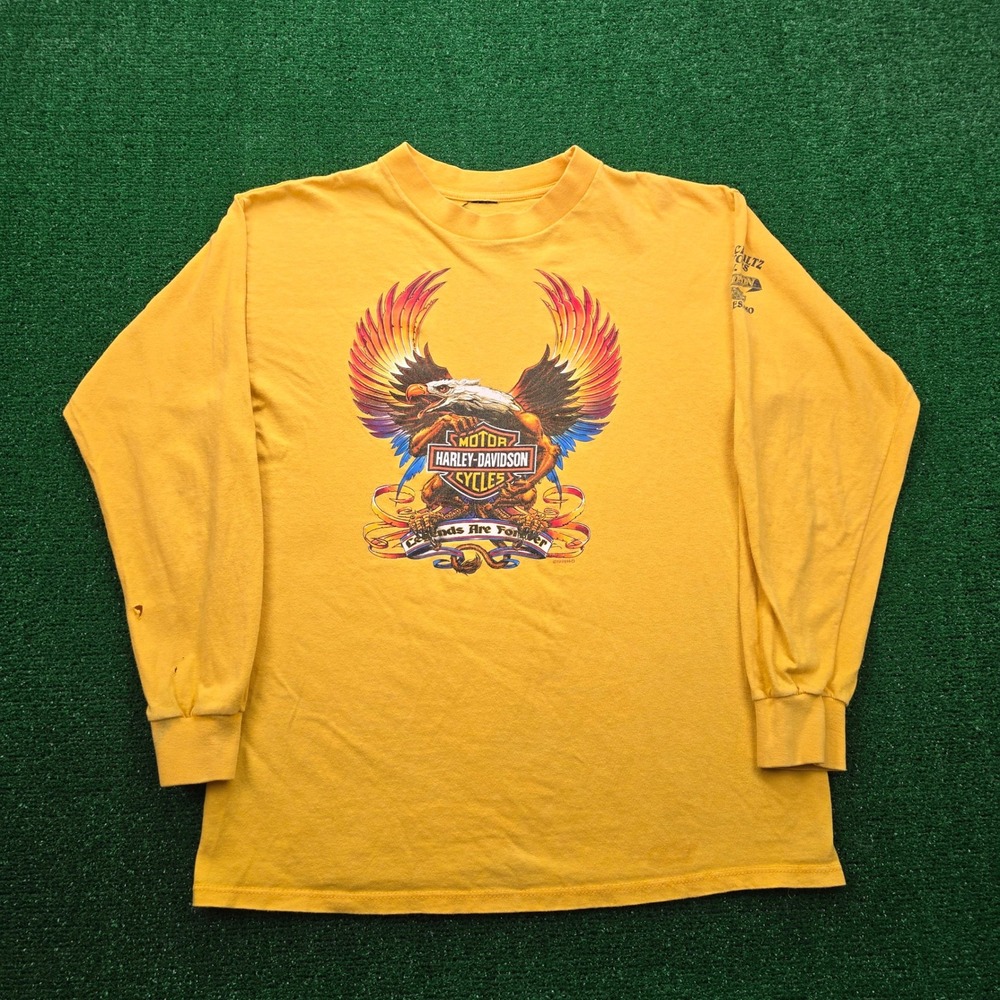 Harley Davidson Tshirt Mens Large Vintage 1998‎ Legends Are Forever Eagle Print